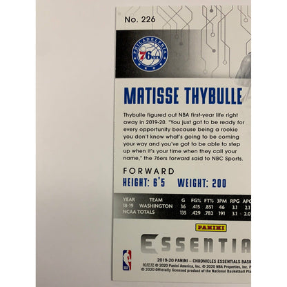 2019-20 Essentials Matisse Thybulle RC