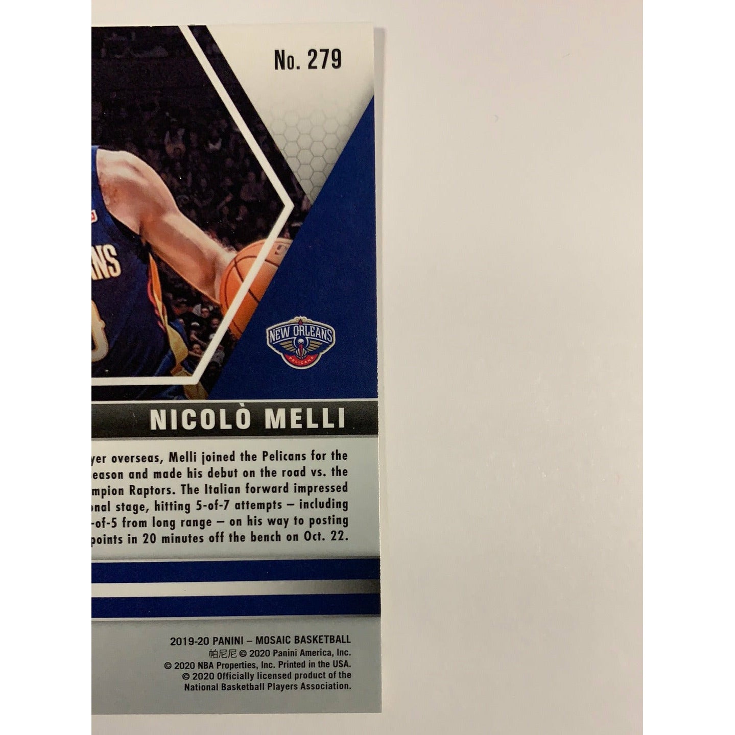 2019-20 Mosaic NBA Debut Nicolo Melli RC | Local Legends Cards & Collectibles
