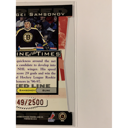  1998-99 Donruss Sergei Samsonov Line of the Times /2500  Local Legends Cards & Collectibles