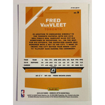 2019-20 Donruss Optic Fred VanVleet Purple Holo Prizm