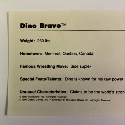 1990 Titan Sports Dino Bravo