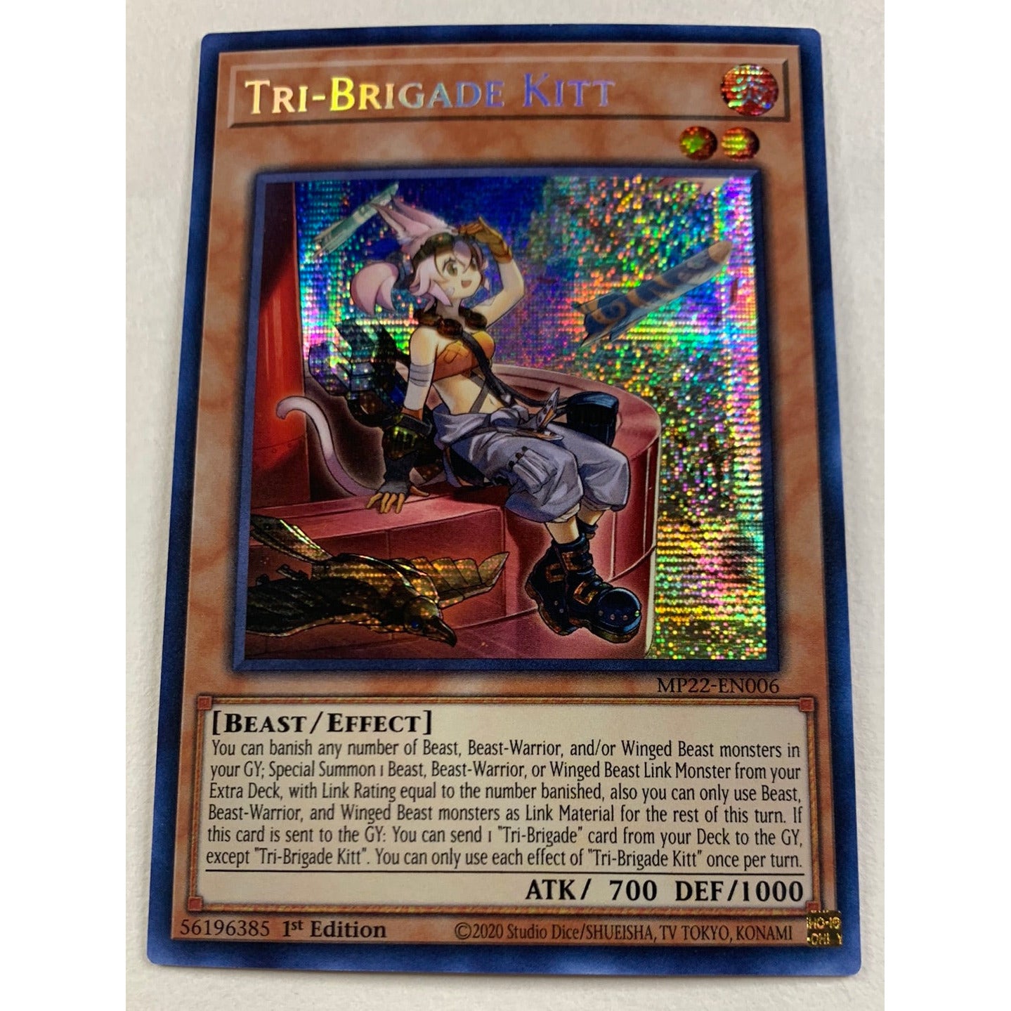 Tri-Brigade Kitt Prismatic Secret Rare MP22-EN006 | Local Legends Cards & Collectibles