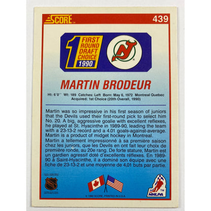 1990-91 Score Martin Brodeur RC | Local Legends Cards & Collectibles