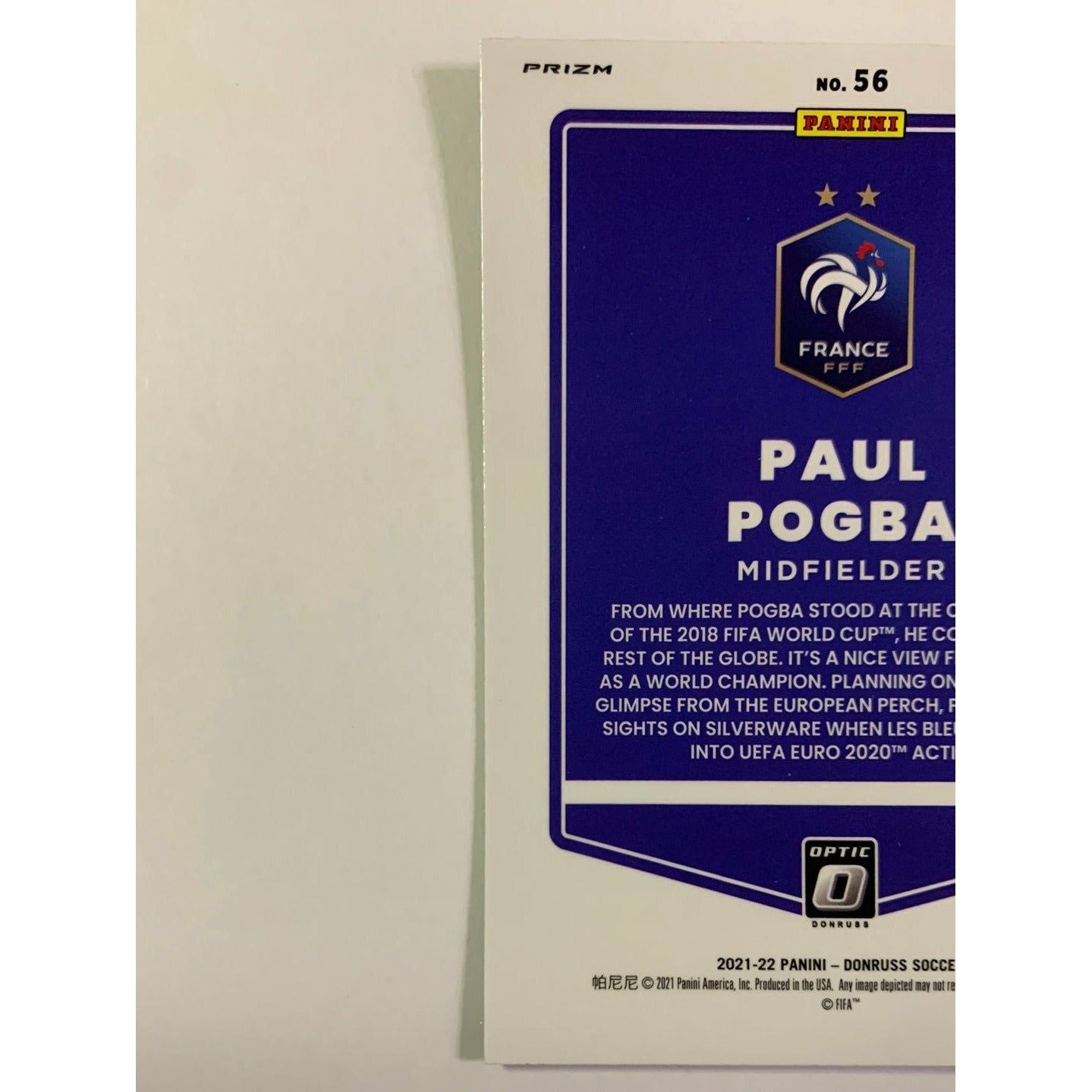 2021-22 Donruss Optic Paul Pogba Green Velocity Prizm