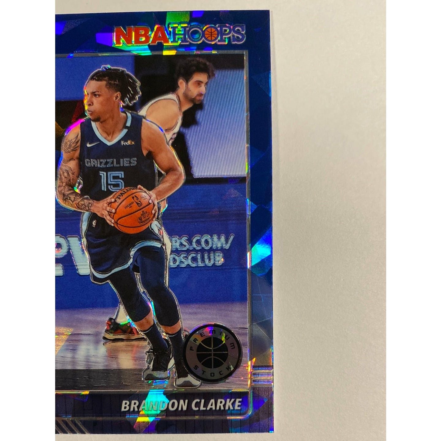 2019-20 Hoops Premium Stock Brandon Clarke Blue Cracked Ice Prizm RC