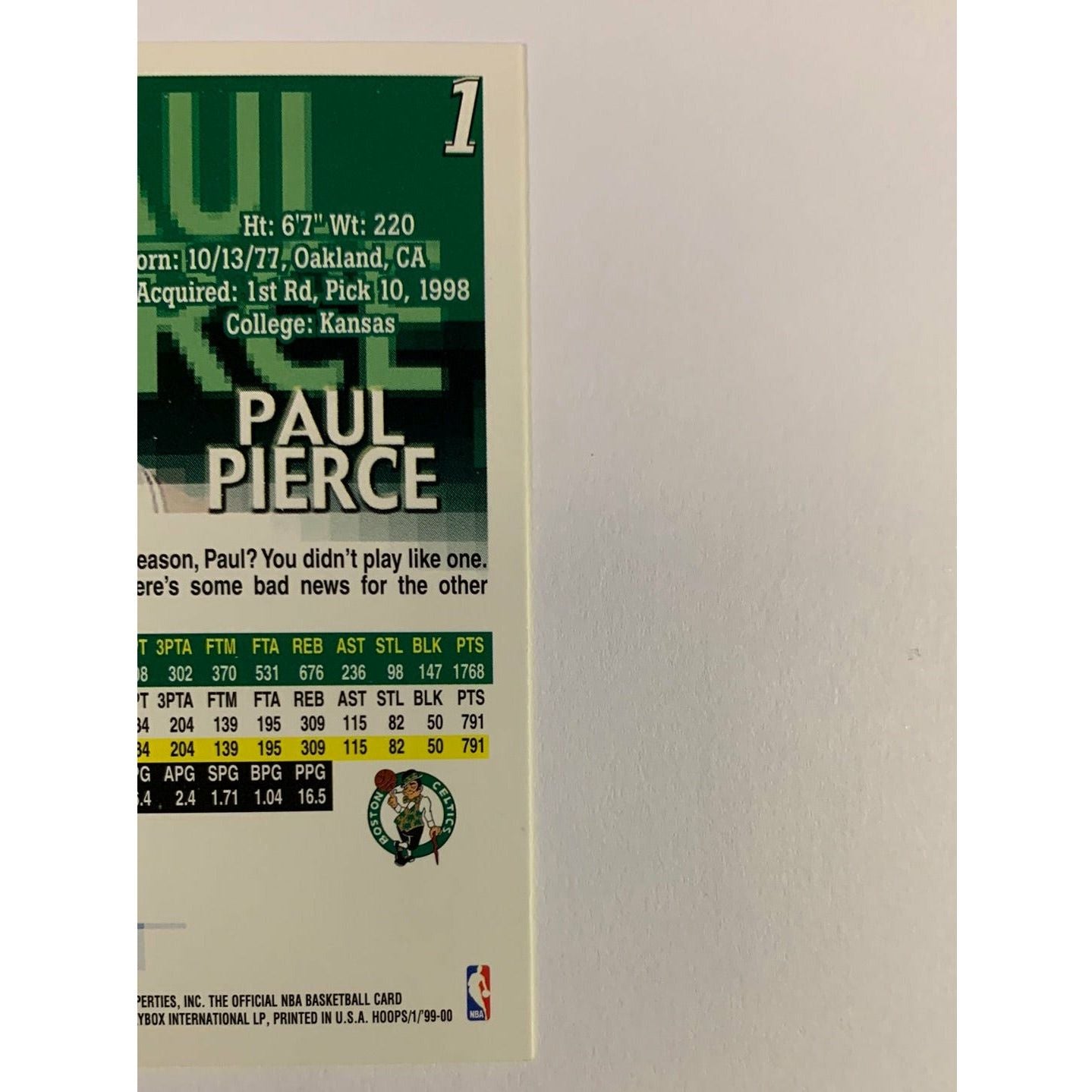 1999-00 Hoops Skybox Paul Pierce Sophomore Sensations | Local Legends Cards & Collectibles