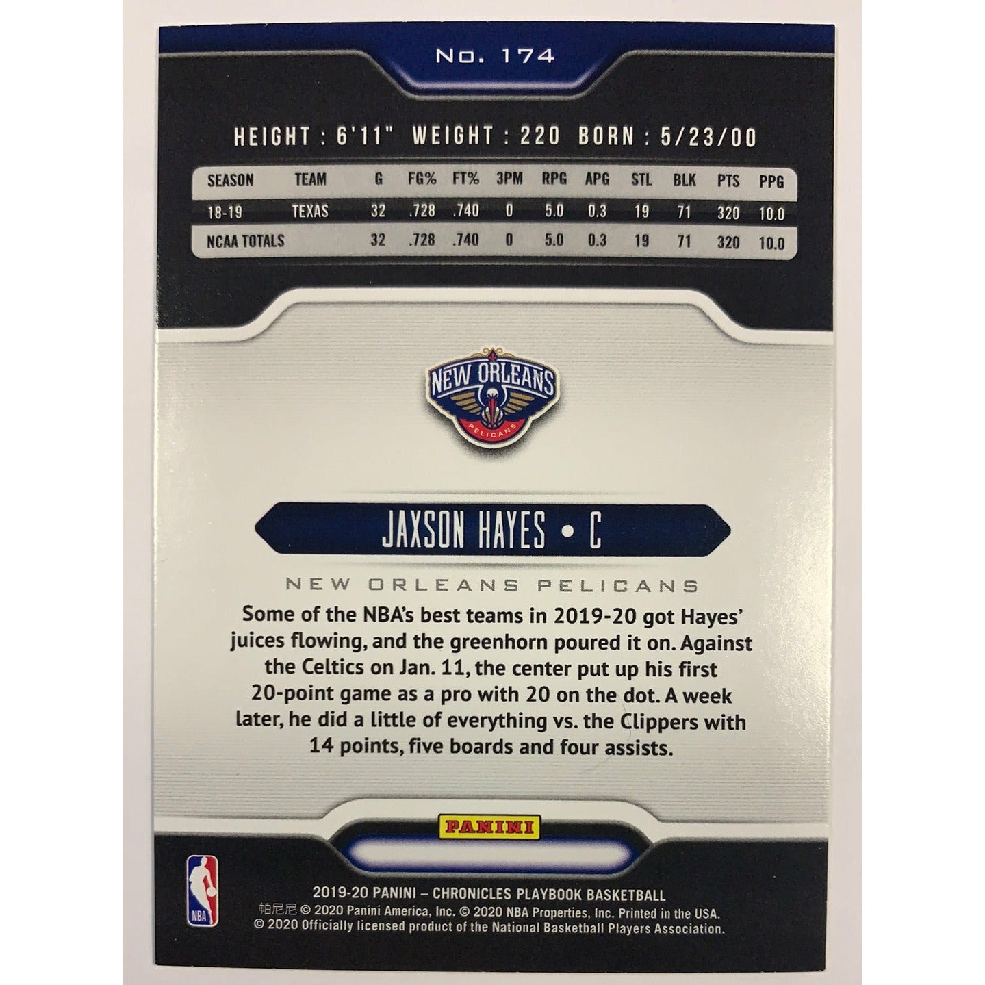 2019-20 Playbook Jaxson Hayes RC