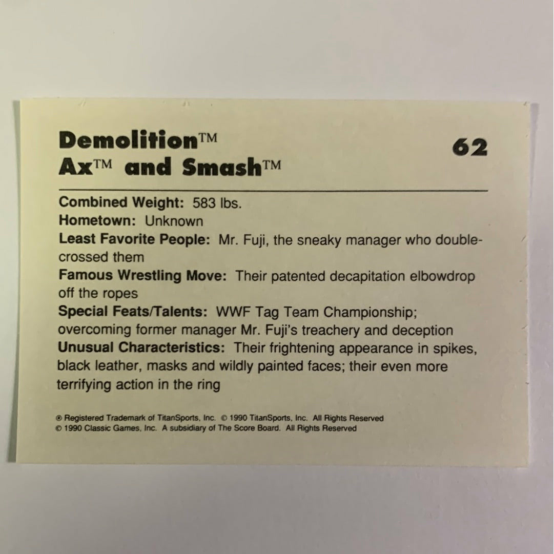 1990 Titan Sports Demolition “Ax and Smash”