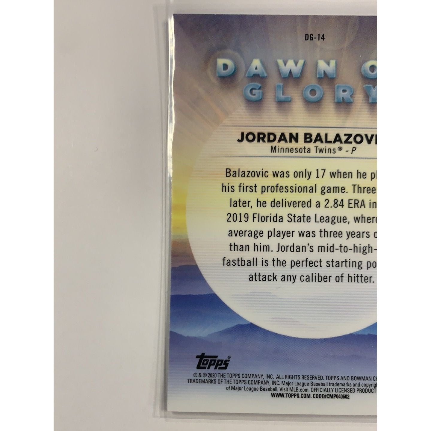  2020 Bowman Chrome Balazovic Dawn of Glory Mojo Refractor  Local Legends Cards & Collectibles