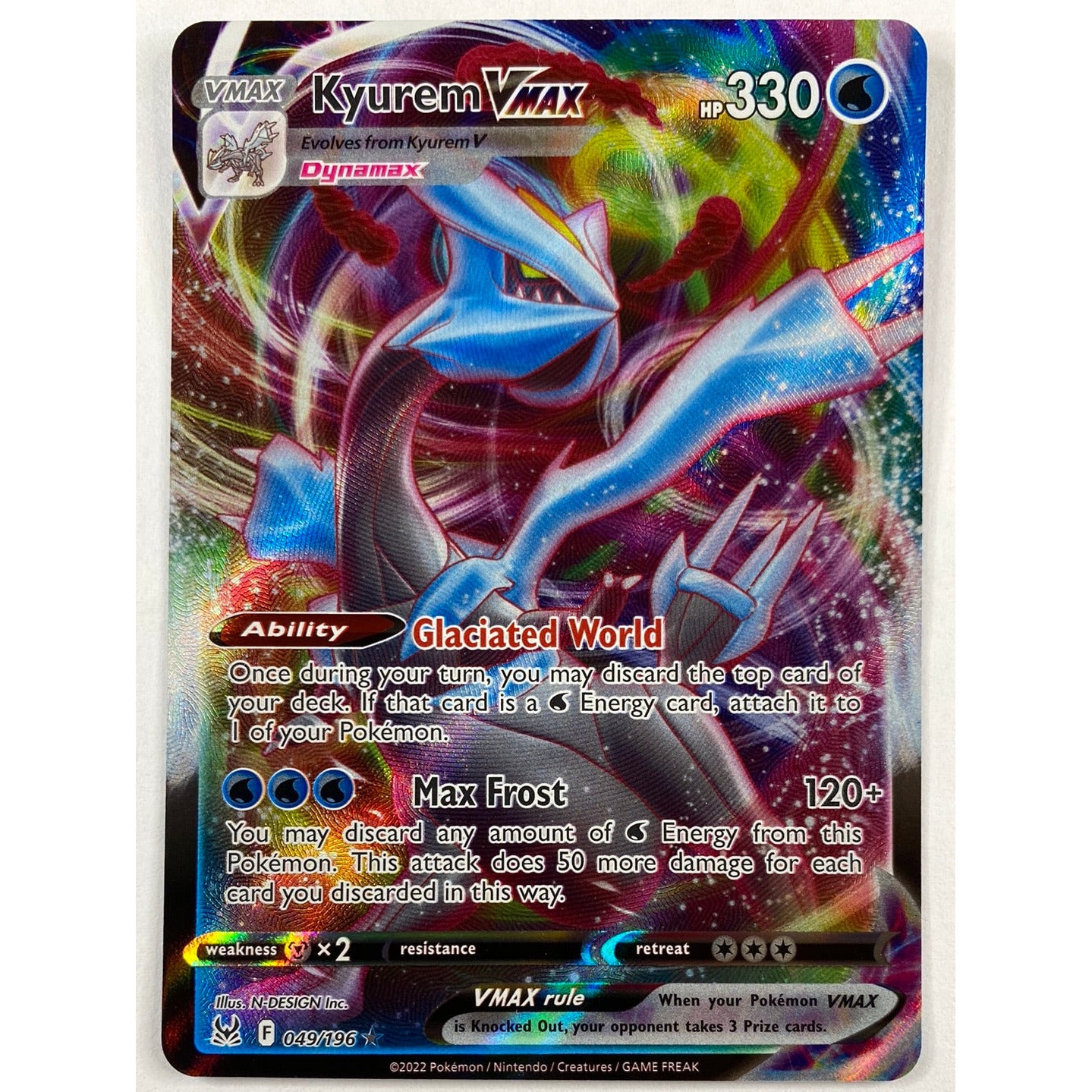 Kyurem VMax Full Art Ultra Rare 49/196