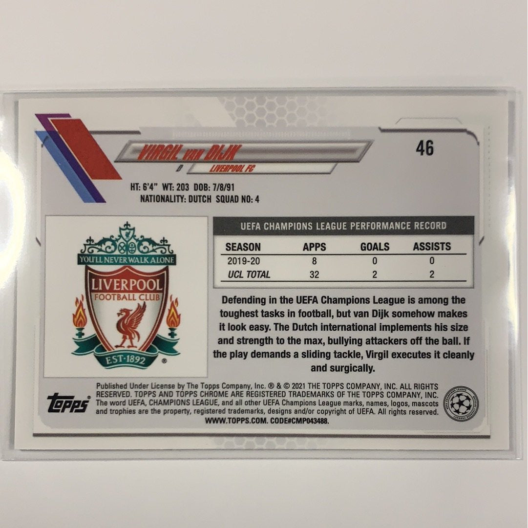  2021 Topps Chrome UEFA Champions League Virgil Van Dijk Base #46  Local Legends Cards & Collectibles