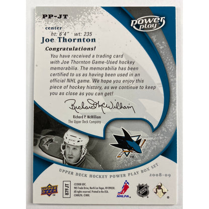2008-09 Power Play Joe Thornton Jersey Patch | Local Legends Cards & Collectibles