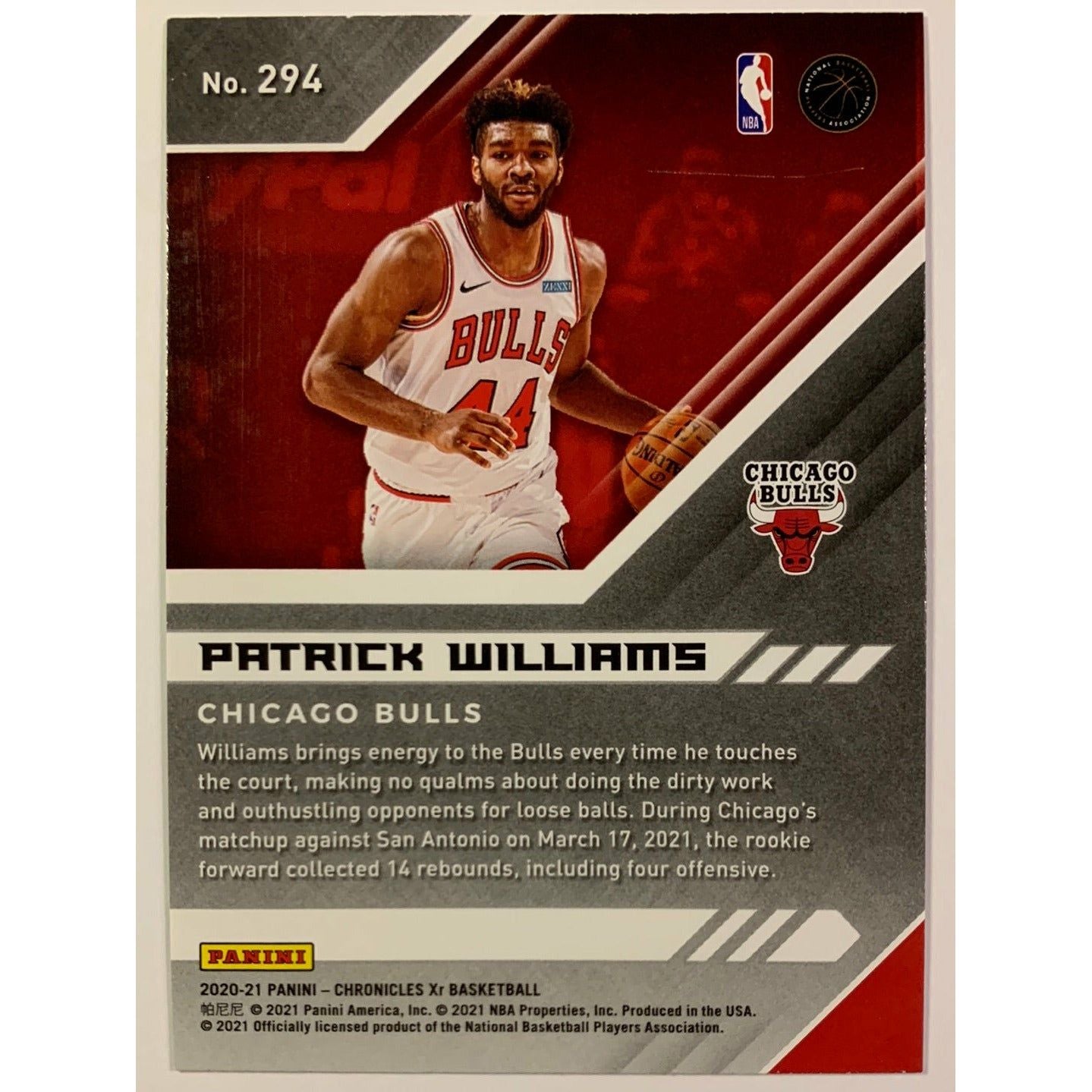 2020-21 Chronicles XR Patrick Williams RC