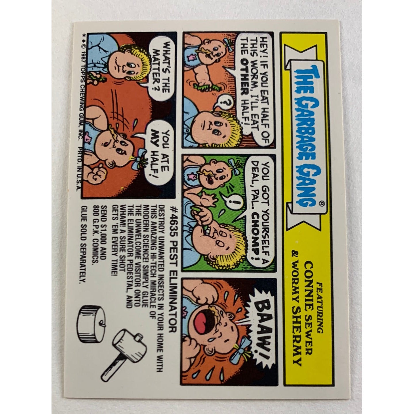 1987 Topps Garbage Pail Kids Heads Upton Die Cut | Local Legends Cards & Collectibles