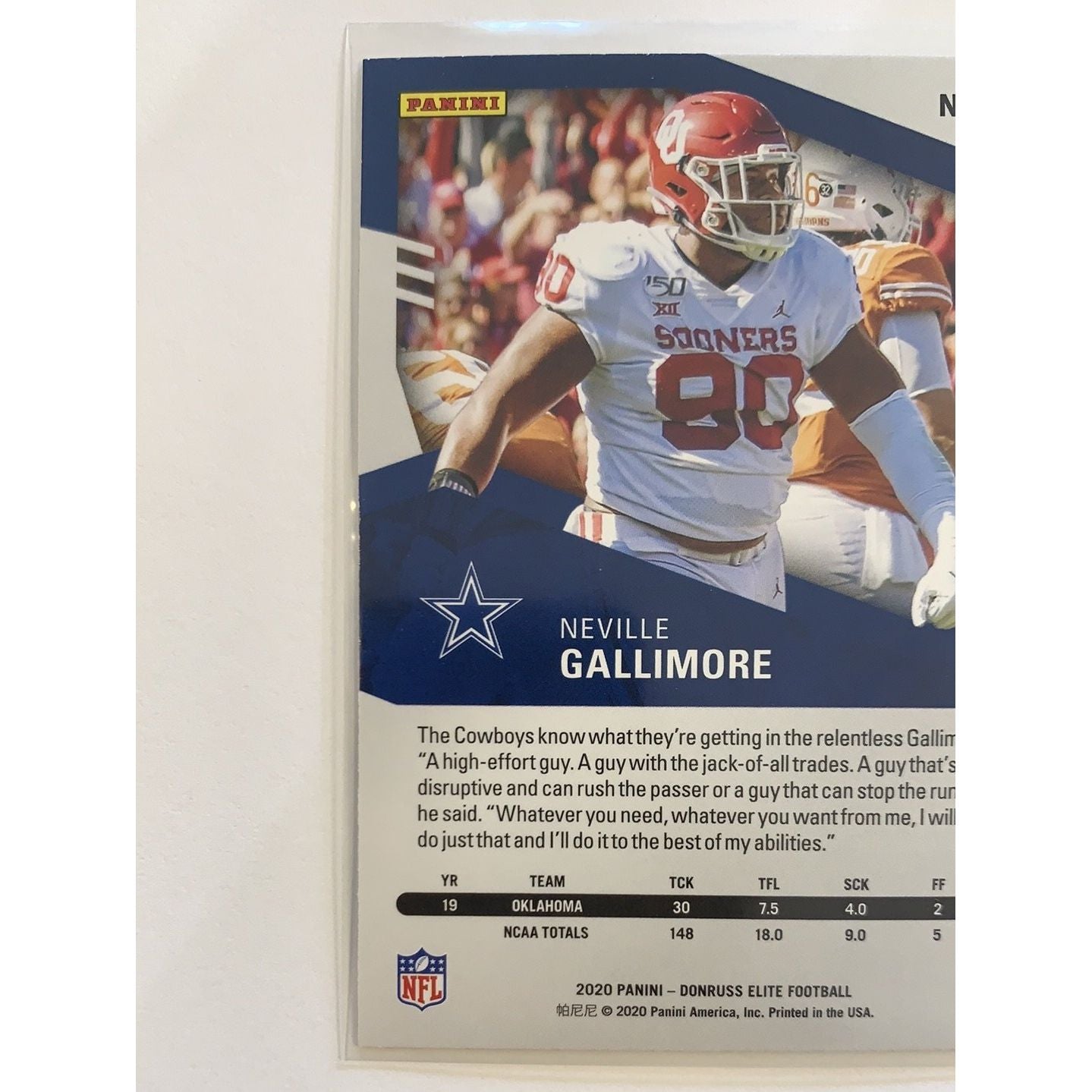  2020 Donruss Elite Neville Gallimore RC Pink Parallel  Local Legends Cards & Collectibles