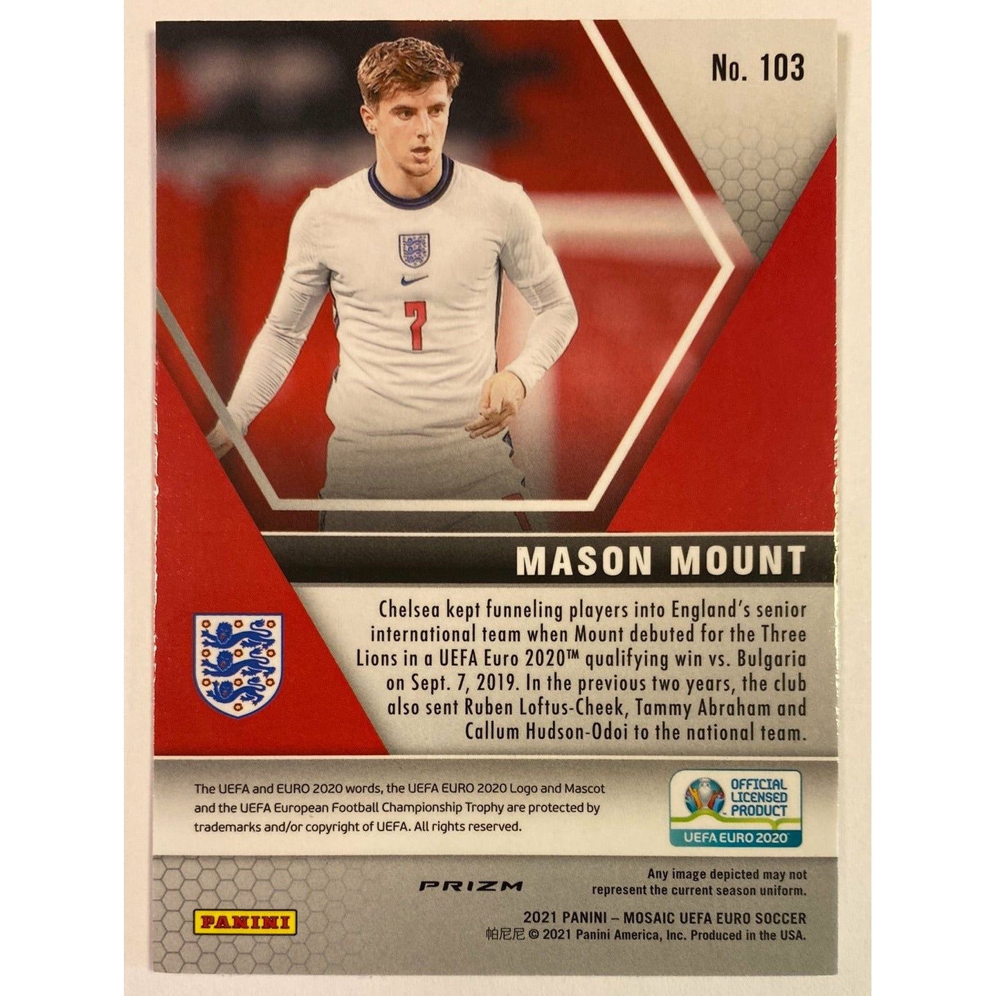 2021 Mosaic UEFA Euro Mason Mount Pink Mosaic | Local Legends Cards & Collectibles