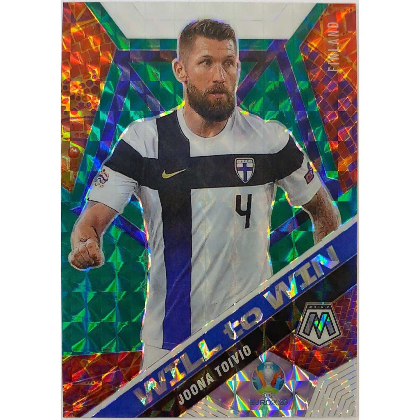 2020-21 Mosaic Joona Toivio Will to Win Green Mosaic Prizm | Local Legends Cards & Collectibles