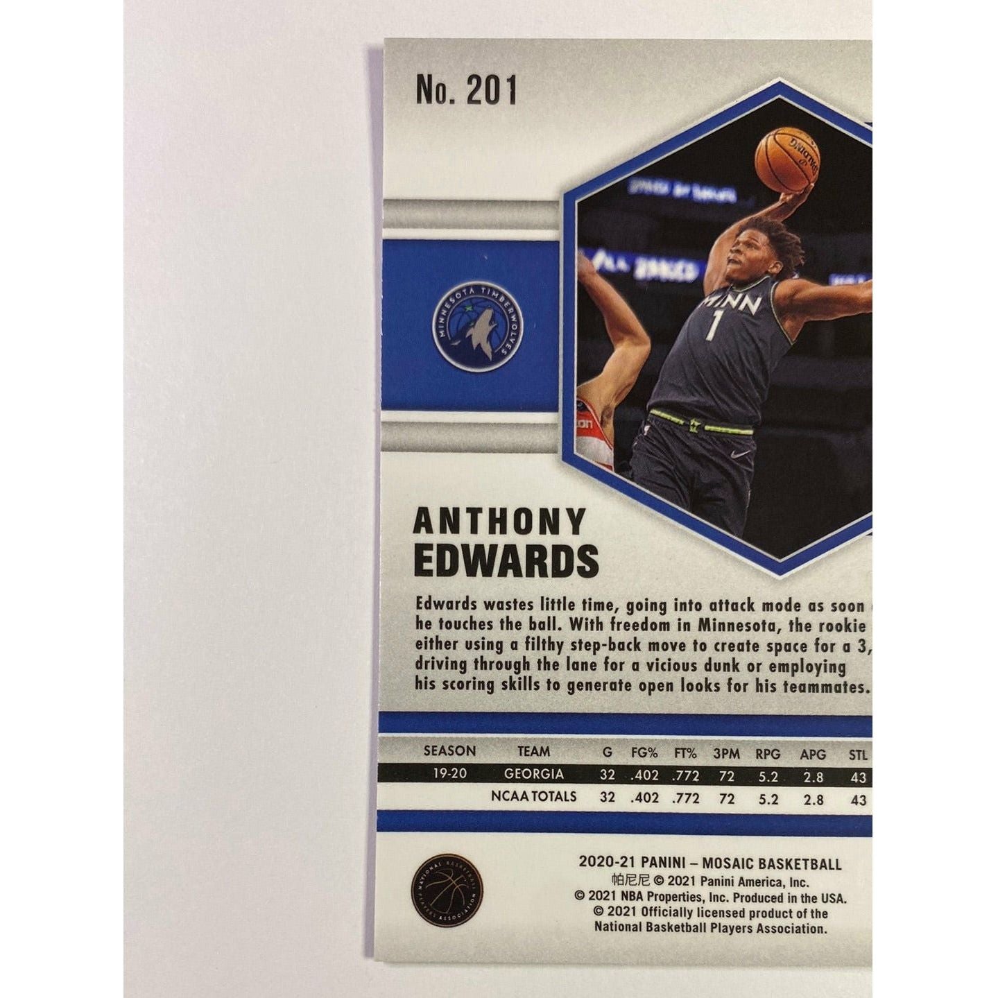 2020-21 Mosaic Anthony Edwards RC