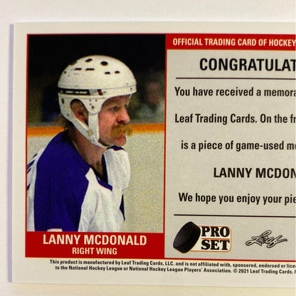 2021 Leaf Pro Set Memories Lanny MacDonald Game Used Patch