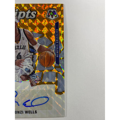 2019-20 Mosaic Bonzi Wells Orange Mosaic Prizm Auto