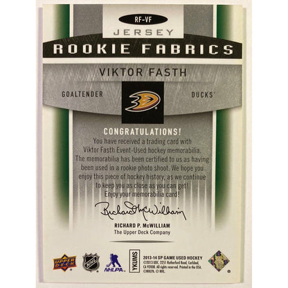 2013-14 SP Game Used Viktor Fasth Rookie Fabrics