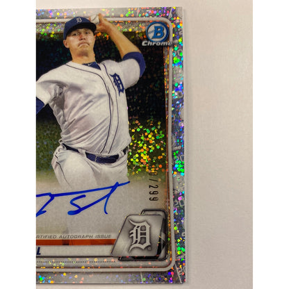 2020 Bowman Chrome Tarik Skubal Speckle Refractor Auto 10/299