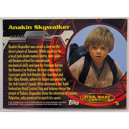  2001 Topps Star Wars Anakin Skywalker Evolution #5  Local Legends Cards & Collectibles