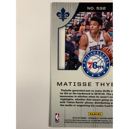 2019-20 Chronicles Crusade Matisse Thybulle RC