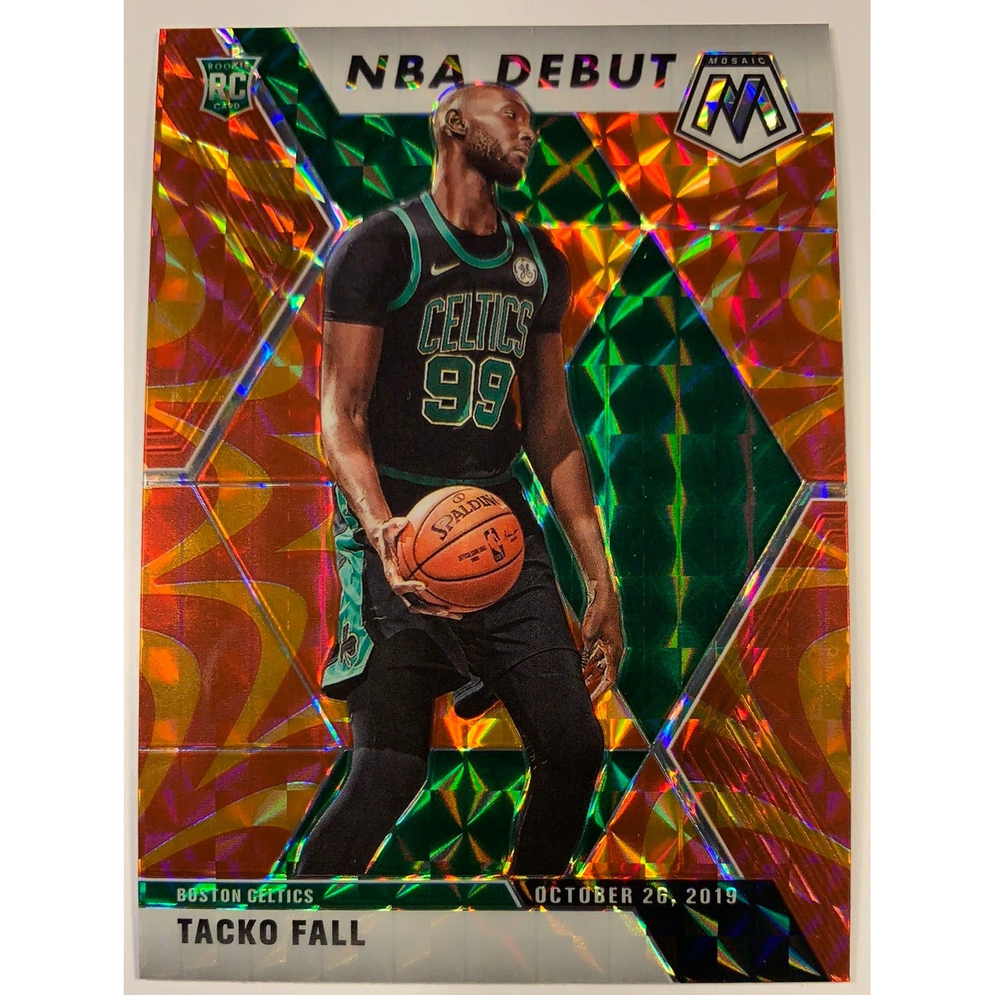 2019-20 Mosaic Tacko Fall Orange Reactive Prizm Rookie Card