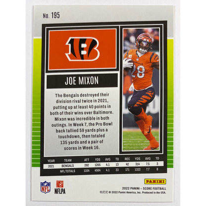 2022 Score Joe Mixon Orange Parallel