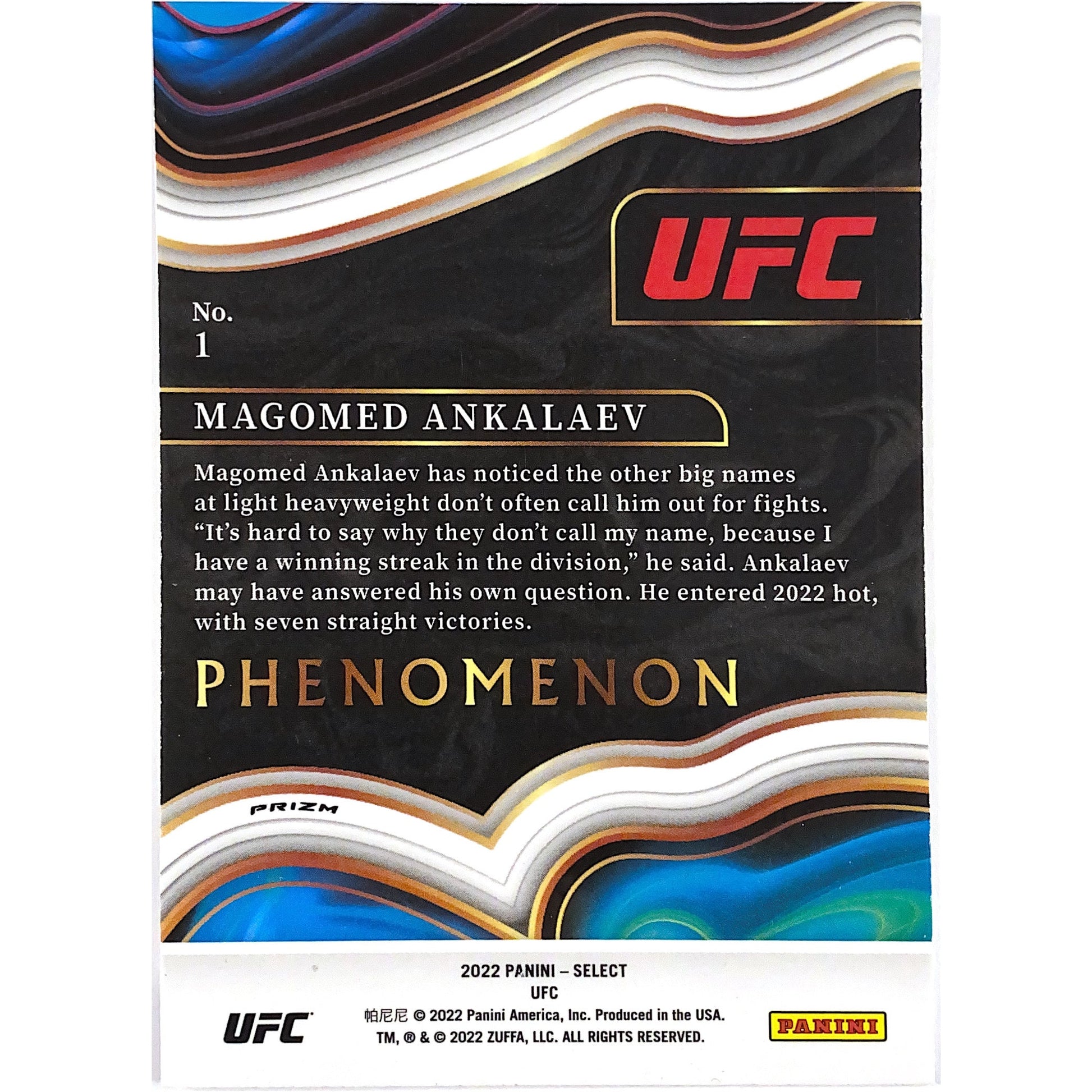 2022 Select Mahomed Ankalaev Phenomenon Silver Holo Prizm | Local Legends Cards & Collectibles