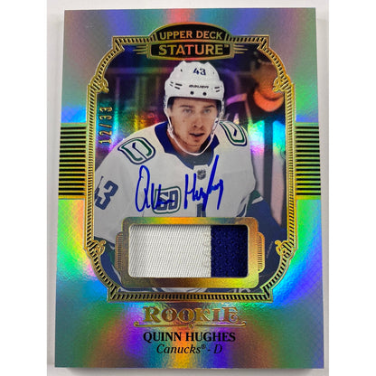 2019-20 Stature Quinn Hughes Rookie Patch Auto 12/33