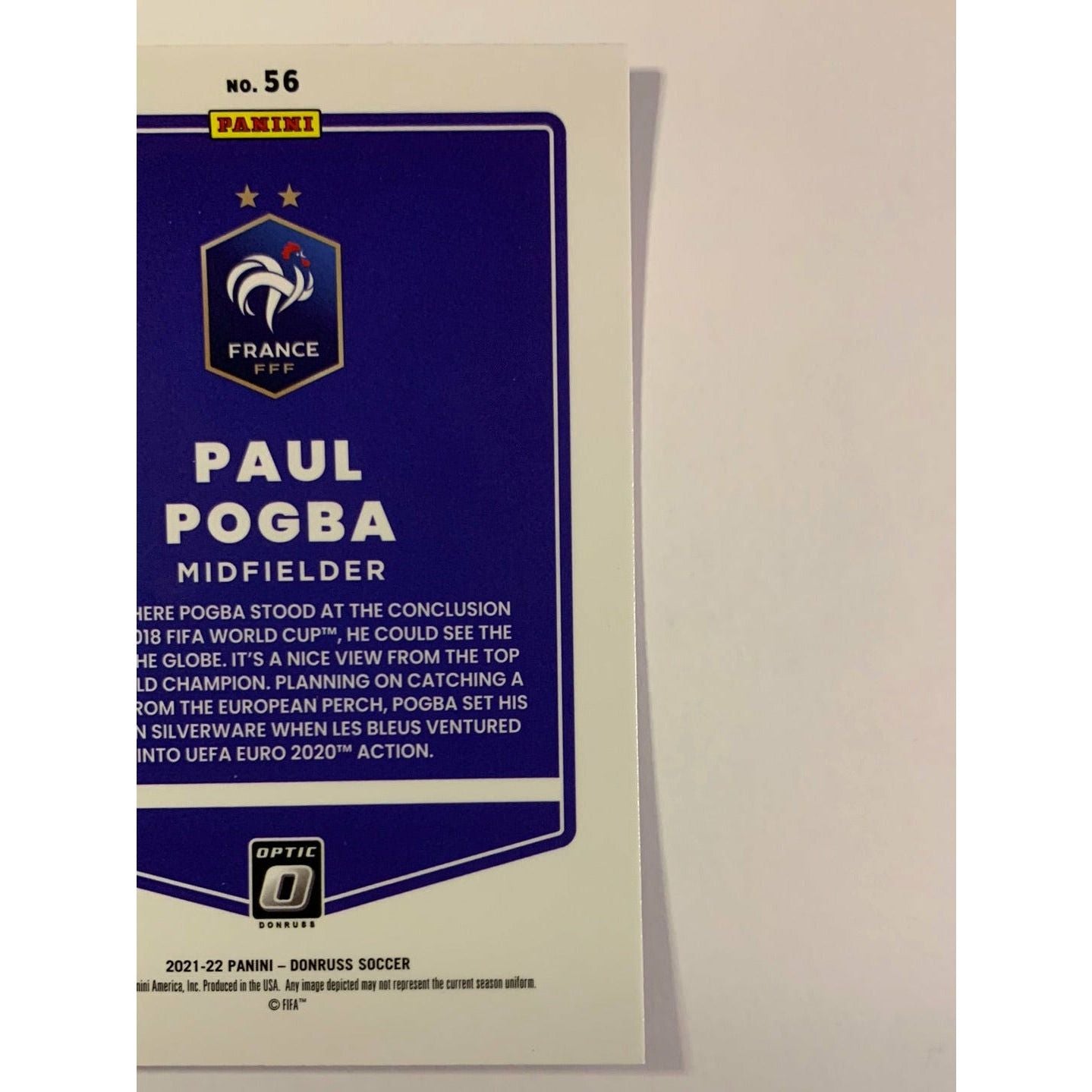 2021-22 Donruss Optic Paul Pogba Green Velocity Prizm