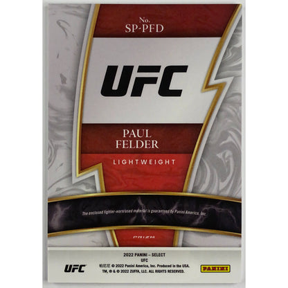 2022 Select Paul Felder Silver Holo Prizm Fighter Used Relic