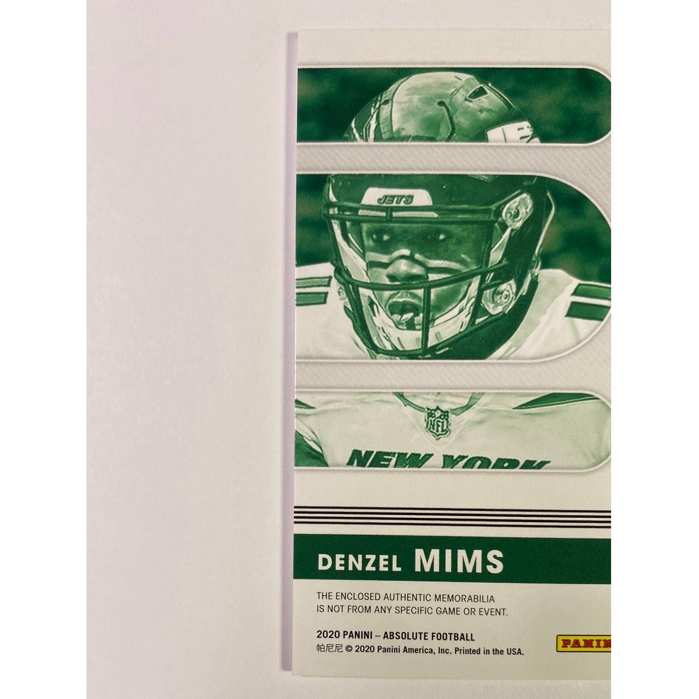 2020 Absolute Denzel Mims Rookie Force Jersey Patch