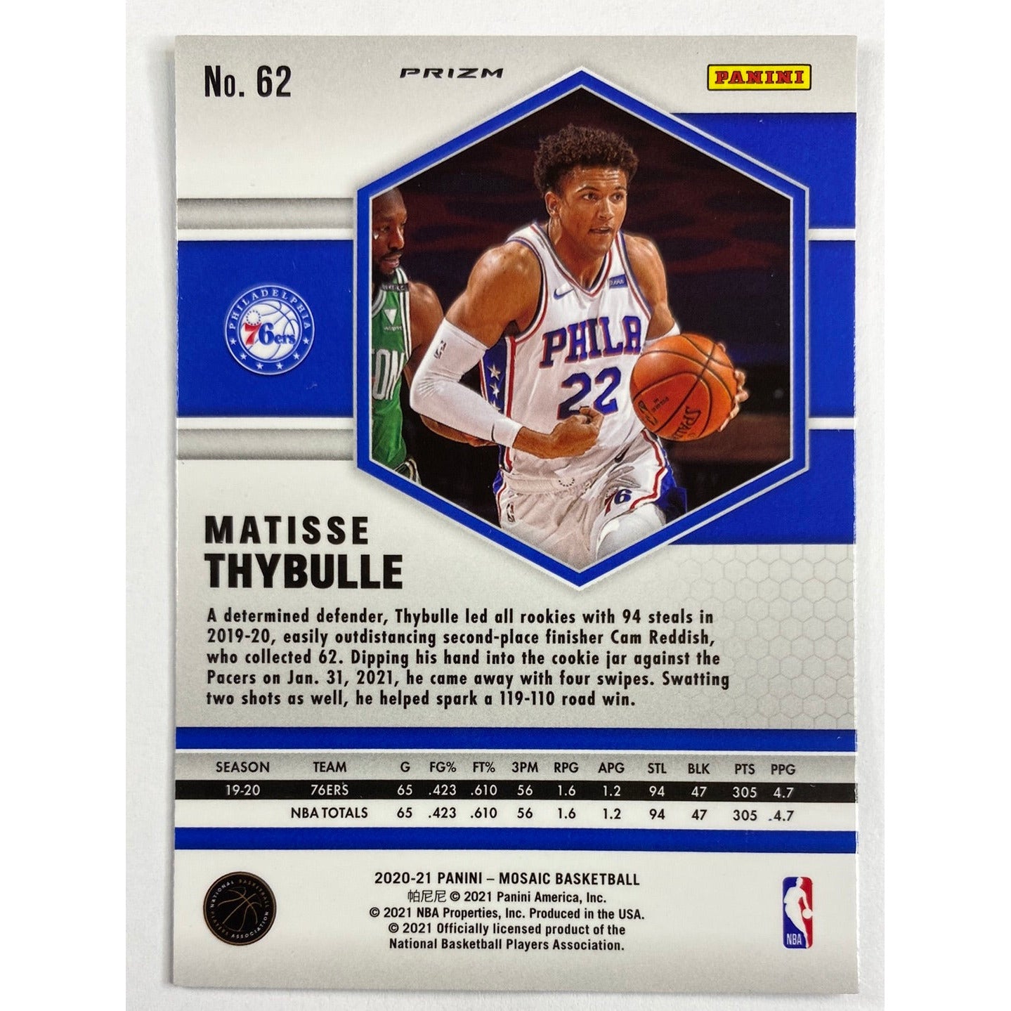 2020-21 Mosaic Matisse Thybulle Green Mosaic Prizm