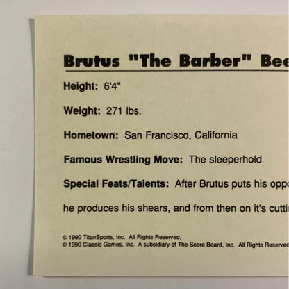 1990 Titan Sports Brutis “The Barber” Beefcake