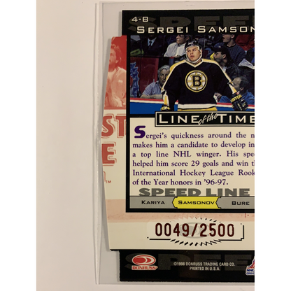  1998-99 Donruss Sergei Samsonov Line of the Times /2500  Local Legends Cards & Collectibles