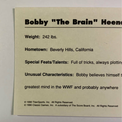 1990 Titan Sports Bobby “The Brain” Heenan