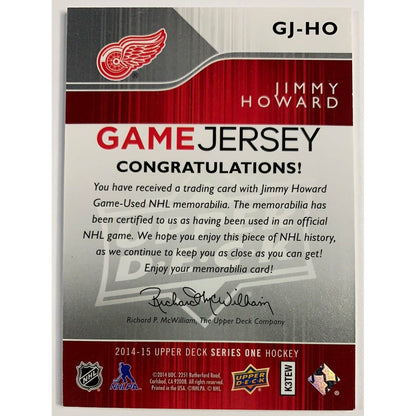 2014-15 Upper Deck Series 1 Jimmy Howard UD Game Jersey