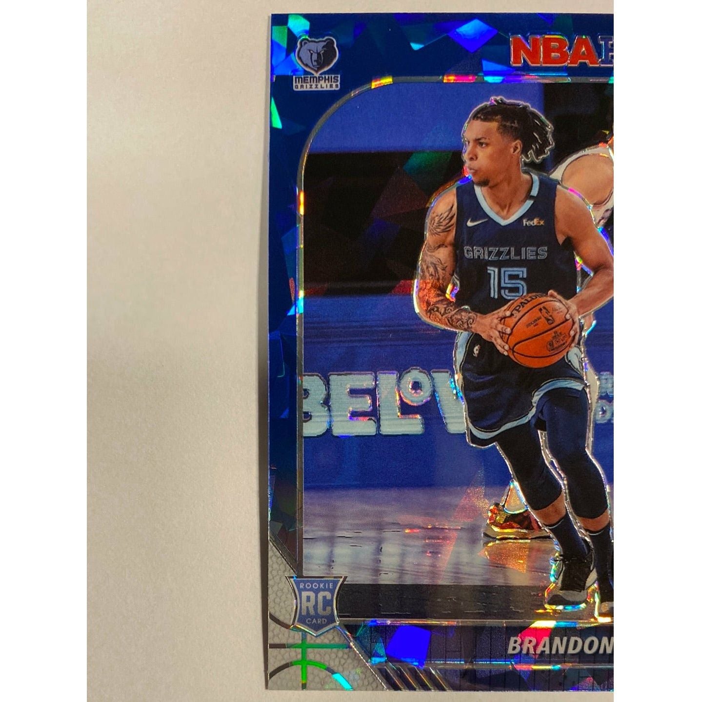 2019-20 Hoops Premium Stock Brandon Clarke Blue Cracked Ice Prizm RC