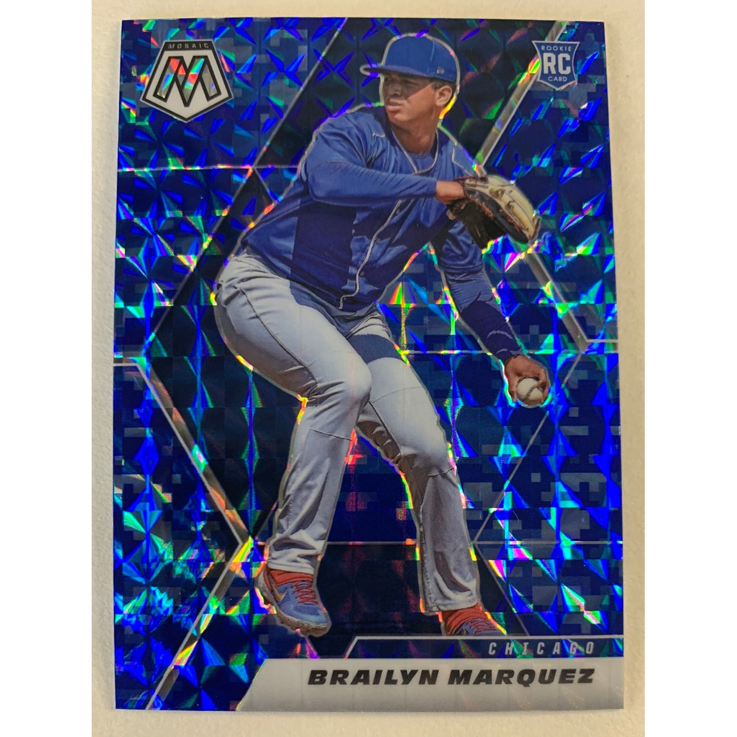 2021 Panini Mosaic Brailyn Marquez Blue Camo Prizm RC