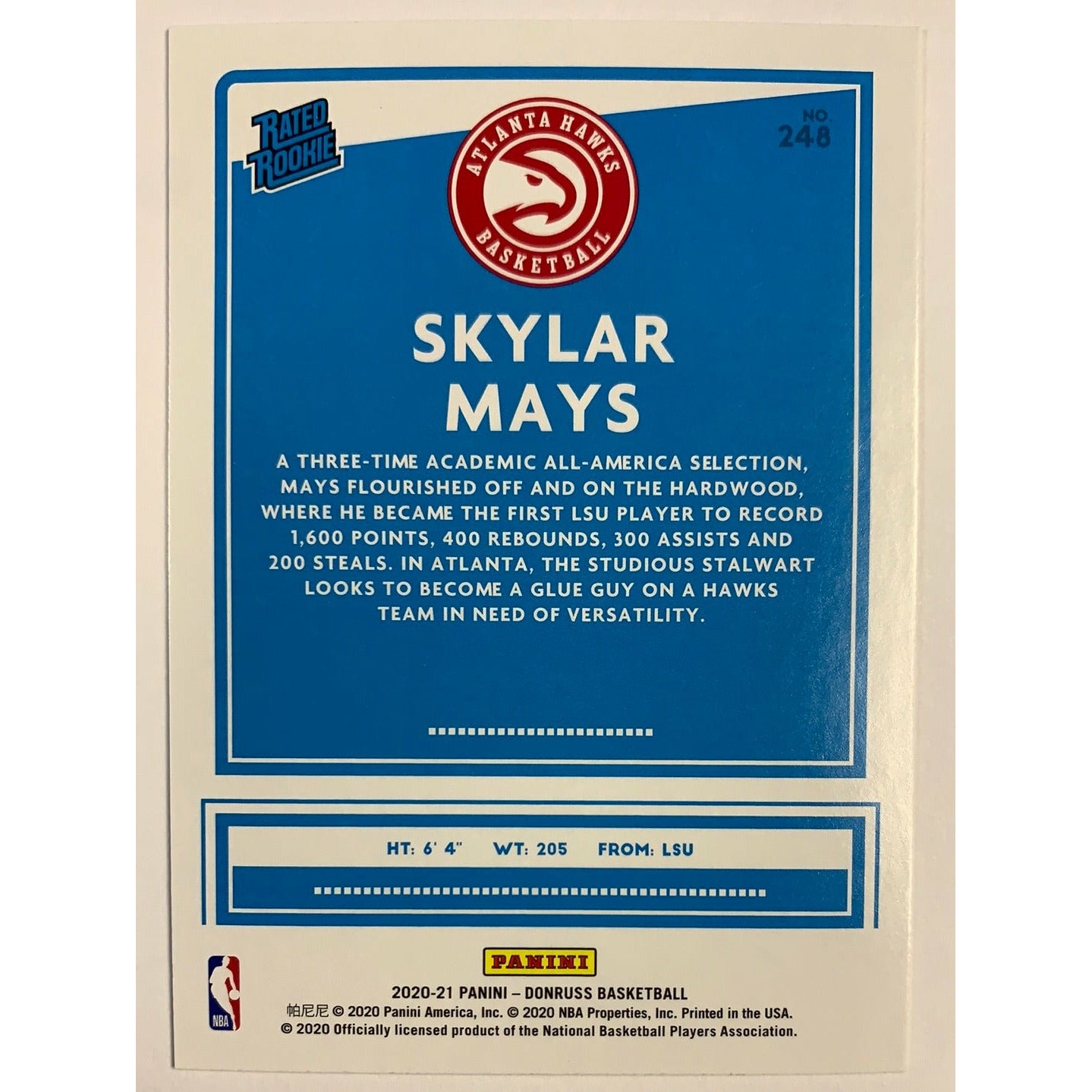 2020-21 Donruss Skylar Mays Rated Rookie