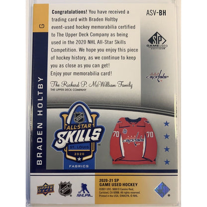  2020-21 SP Game Used Braden Holtby All Star Skills Fabrics  Local Legends Cards & Collectibles