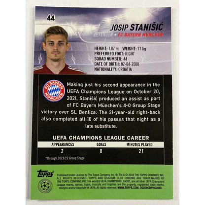 2022 Stadium Club Chrome Josip Stanisic Rc