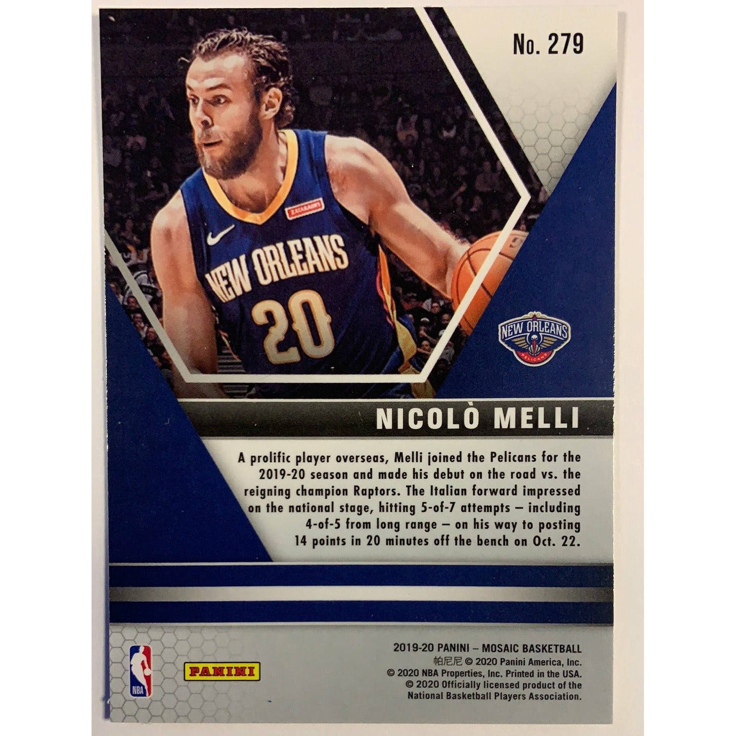 2019-20 Mosaic NBA Debut Nicolo Melli RC | Local Legends Cards & Collectibles