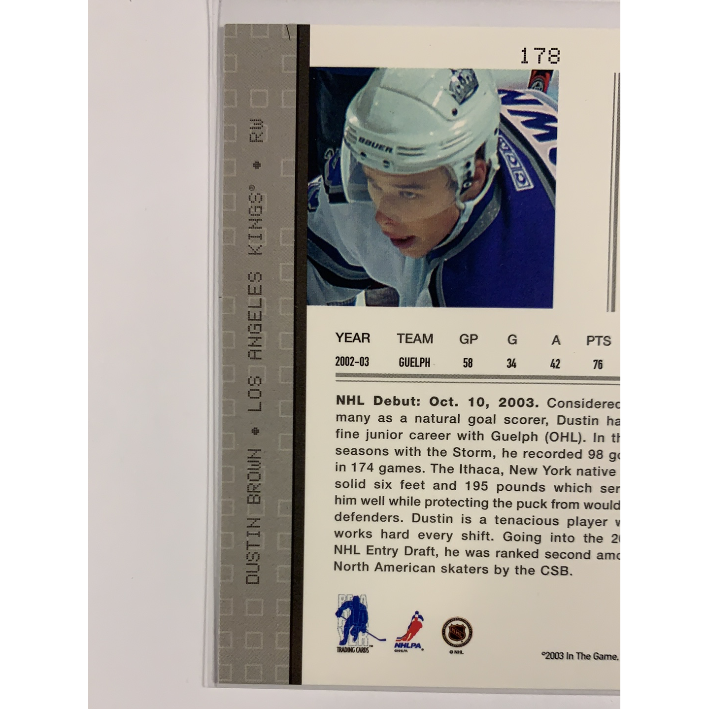  2003-04 In the Game Dustin Brown Rookie Card  Local Legends Cards & Collectibles