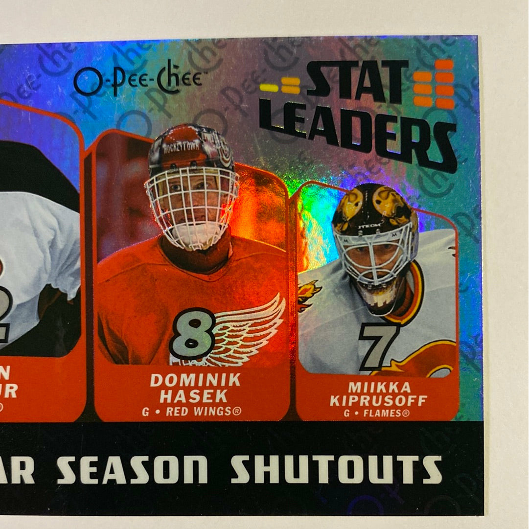 2007-08 O-Pee-Chee Shutout Leaders Brodeur / Hasek / Kiprusoff