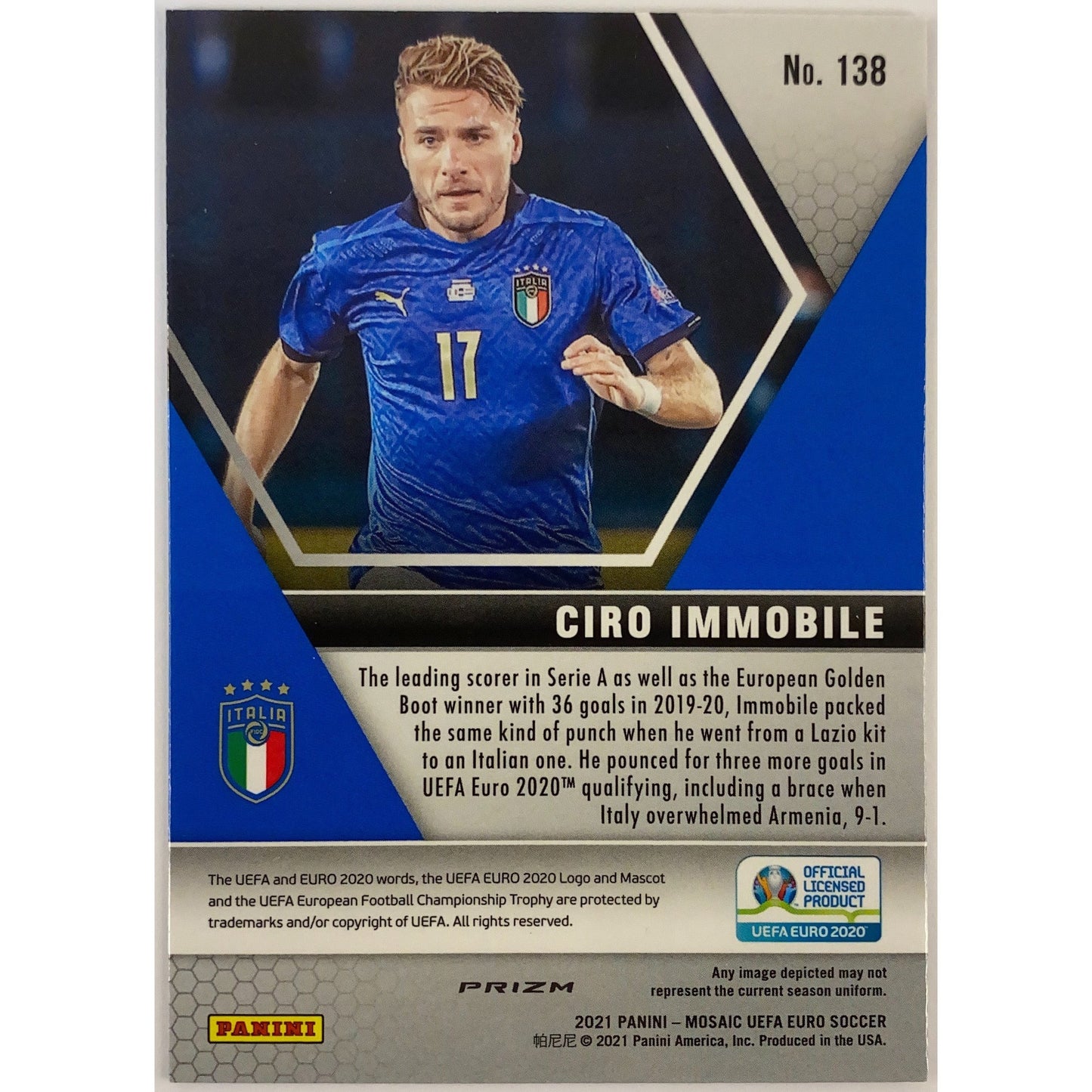 2020-21 Mosaic Ciro Immobile Green Mosaic Prizm | Local Legends Cards & Collectibles