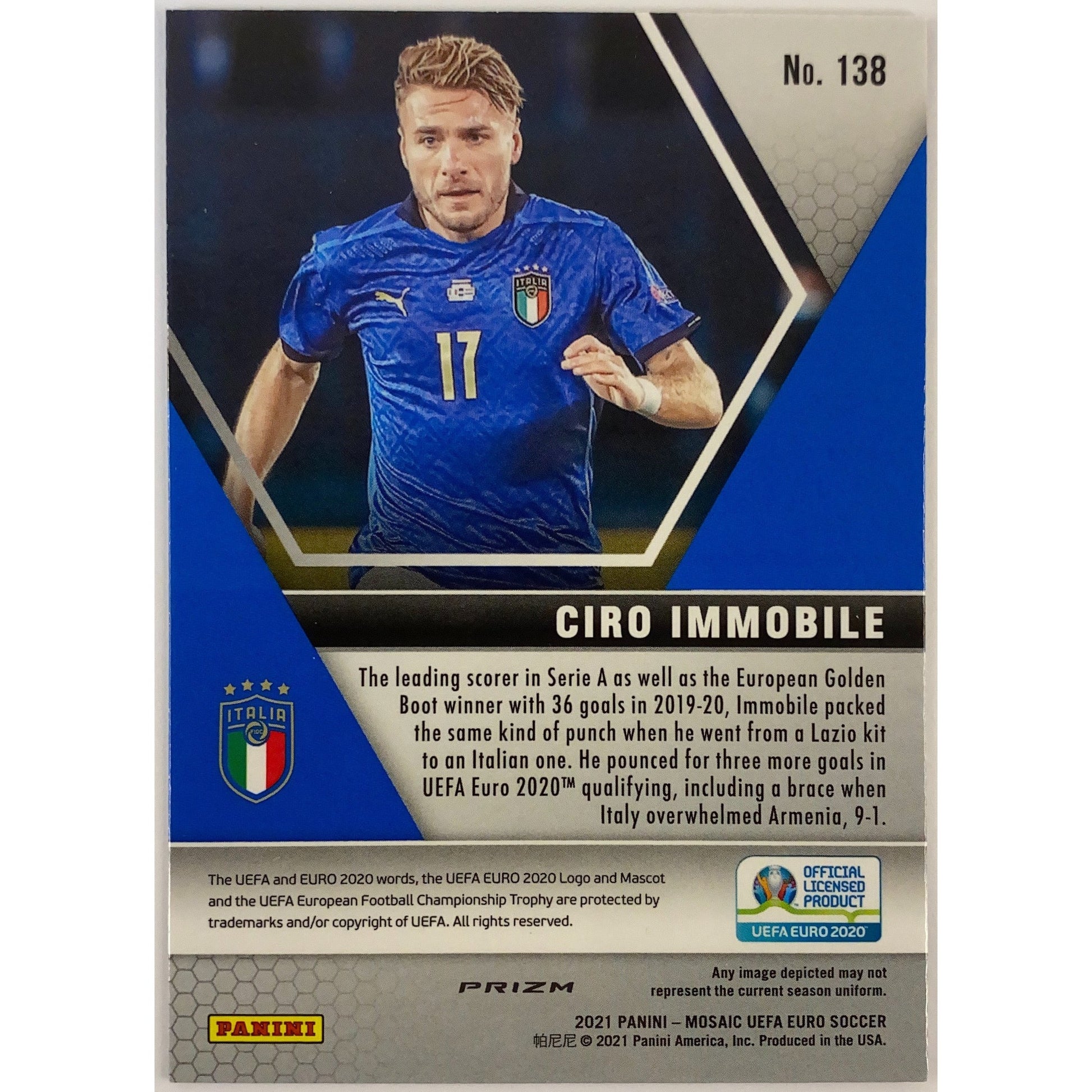 2020-21 Mosaic Ciro Immobile Green Mosaic Prizm | Local Legends Cards & Collectibles